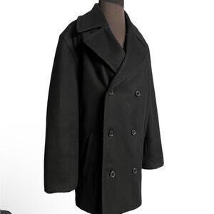 J. Crew Wool Classic Minimalist Double Breasted Capsule Old Money Peacoat Mens S